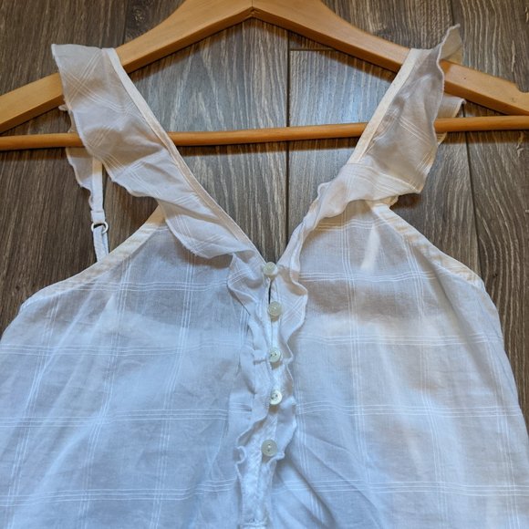 Used (XS) - HOLLISTER White Ruffle Tank - Picture 3 of 6